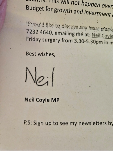 My MP's signature